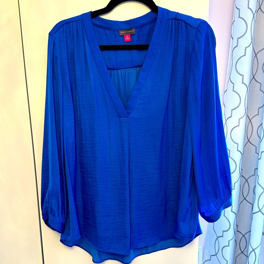 Cobalt Blue Silk Top - Vince Camuto - XL